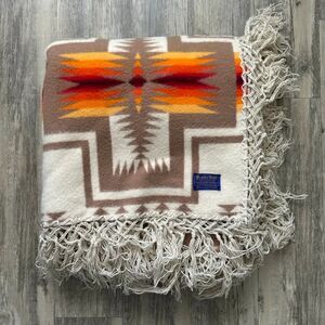 Vintage Pendleton Beaver State Blanket Chief Joseph Harding Navajo Fringe